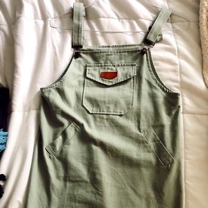 green overall dress